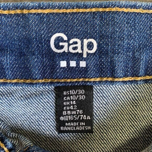 Gap Women’s Size 10 Vintage Button Down Jean Mini Skirt Blue Dark Wash Denim - Picture 2 of 7